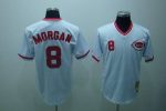 Mitchell And Ness Reds #8 Joe Morgan Stitched White Throwback Jersey