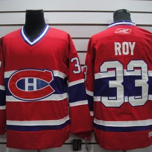 Canadiens #33 Patrick Roy Stitched Red CH Jersey