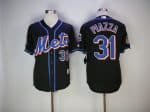 New York Mets #31 Mike Piazza Black Hall Of Fame Flexbase Stitched Jersey