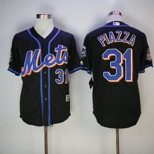 New York Mets #31 Mike Piazza Black Hall Of Fame Flexbase Stitched Jersey