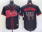 Cincinnati Reds #44 Elly De La Cruz Black Cool Base Stitched Jersey