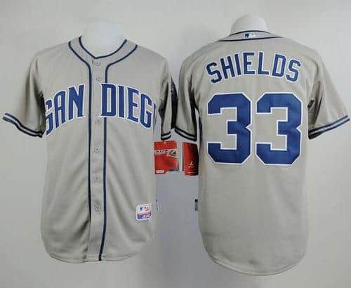 Padres #33 James Shields Grey Cool Base Stitched Jersey