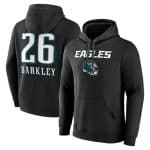 Philadelphia Eagles #26 Saquon Barkley Black Name Number Team Pullover Hoodie