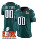 Philadelphia Eagles Custom Green F.U.S.E. 2025 Super Bowl LIX Patch Vapor Untouchable Limited Stitched Jersey