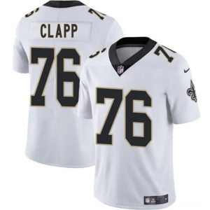 New Orleans Saints #76 Will Clapp White 2025 Vapor Limited Stitched Jersey