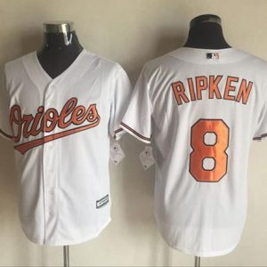 Orioles #8 Cal Ripken White New Cool Base Stitched Jersey