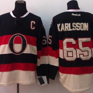 Senators #65 Erik Karlsson Black Third Stitched Jersey