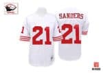 Mitchell And Ness 49ers #21 Deion Sanders Stitched White Jersey