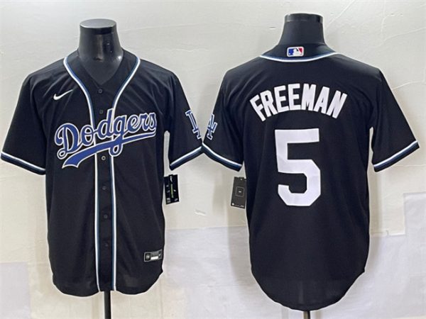 Los Angeles Dodgers #5 Freddie Freeman Black Fashion Stitched Jersey