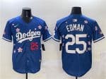 Los Angeles Dodgers #25 Tommy Edman Royal 2025 Tokyo Series Limited Stitched Jersey