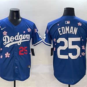 Los Angeles Dodgers #25 Tommy Edman Royal 2025 Tokyo Series Limited Stitched Jersey
