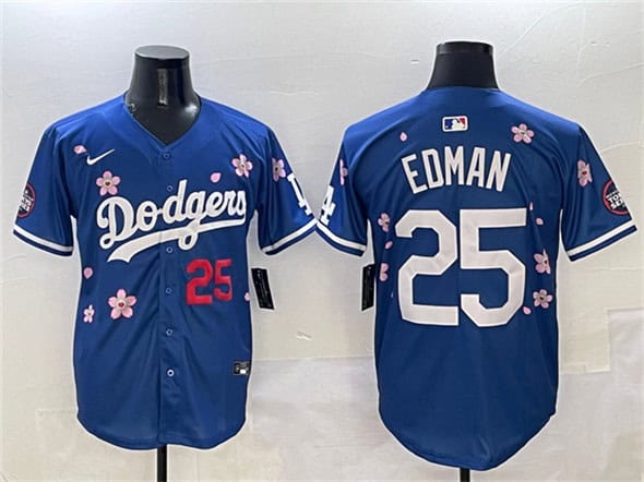 Los Angeles Dodgers #25 Tommy Edman Royal 2025 Tokyo Series Limited Stitched Jersey