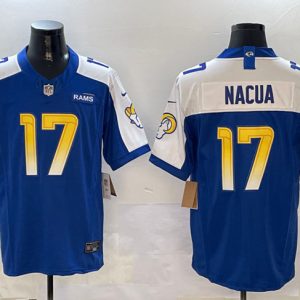 Los Angeles Rams #17 Puka Nacua Blue White 2024 F.U.S.E. With Patch Vapor Untouchable Limited Stitched Jersey