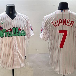 Philadelphia Phillies #7 Trea Turner White Phanatic Cool Base Stitched Jersey
