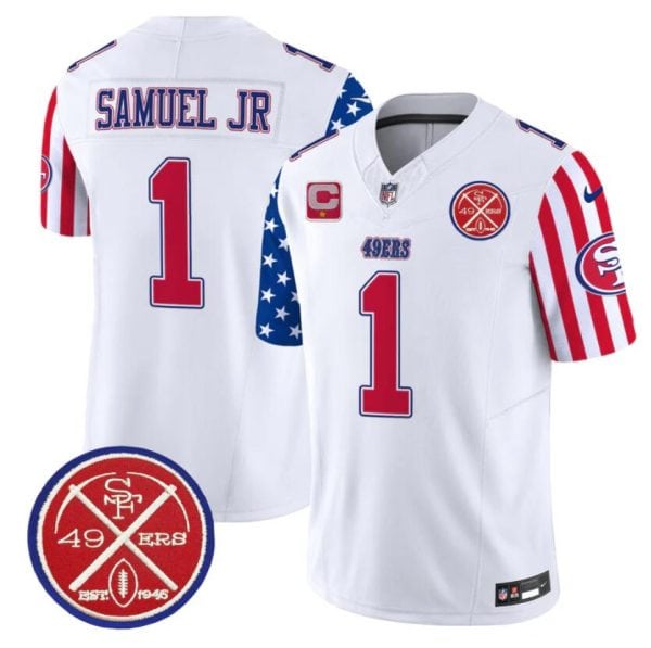 San Francisco 49ers #1 Deebo Samuel White 2024 F.U.S.E. American Vapor Limited Stitched Jersey
