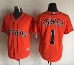 Astros #1 Carlos Correa Orange New Cool Base Stitched Jersey