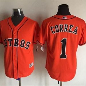 Astros #1 Carlos Correa Orange New Cool Base Stitched Jersey