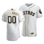 Houston Astros Customized White Golden Edition Flex Base Sttiched Jersey