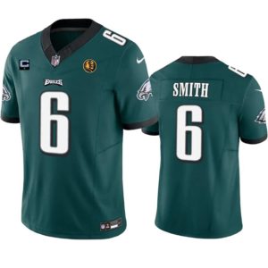 Philadelphia Eagles #6 DeVonta Smith Green 2023 F.U.S.E. With 1-Star C Patch And John Madden Patch Vapor Limited Stitched Jersey
