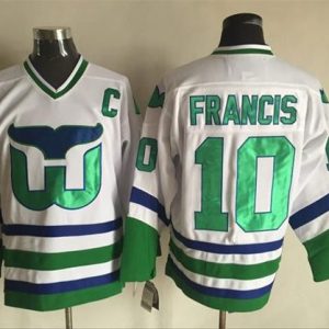Whalers #10 Ron Francis White CCM Throwback Stitched Jersey
