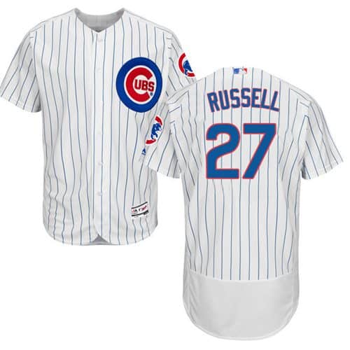 Cubs #27 Addison Russell White Flexbase Authentic Collection Stitched Jersey