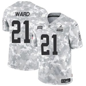 Cleveland Browns #21 Denzel Ward Arctic Camo 2024 F.U.S.E. Salute To Service Limited Stitched Jersey