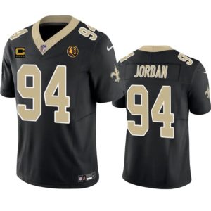 New Orleans Saints #94 Cameron Jordan Black 2023 F.U.S.E. With 4-Star C Patch And John Madden Patch Vapor Limited Stitched Jersey
