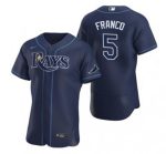 Tampa Bay Rays #5 Wander Franco Navy Flex Base Stitched Jersey