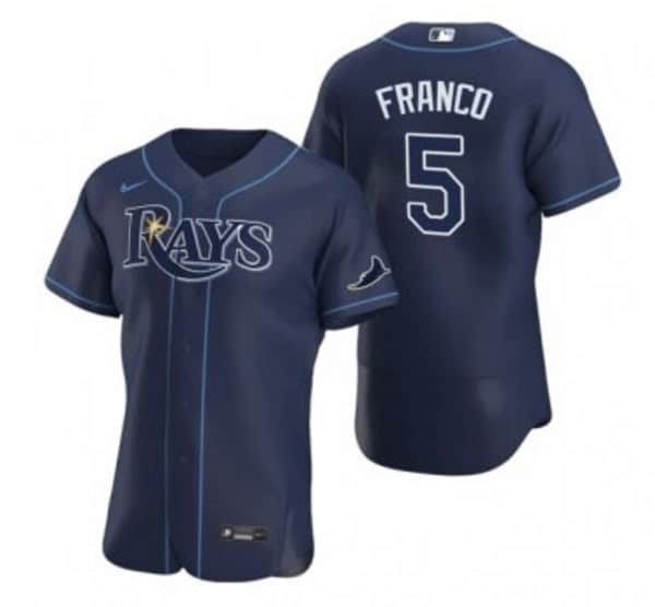 Tampa Bay Rays #5 Wander Franco Navy Flex Base Stitched Jersey