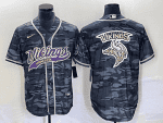 Minnesota Vikings Gray Camo Team Big Logo Cool Base Stitched Jersey