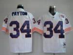 Mitchell Ness Bears #34 Walter Payton White With Big Number Bear Patch Stitched Throwback Jersey