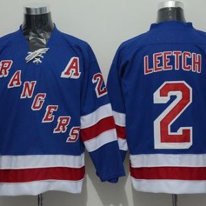 Rangers #2 Brian Leetch Blue CCM Throwback Stitched Jersey