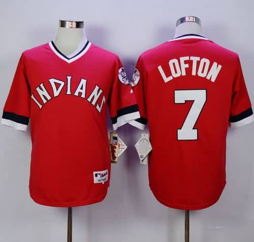 Indians #7 Kenny Lofton Red 1978 Turn Back The Clock Stitched Jersey