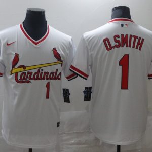Cardinals #1 Ozzie Smith White Stitched Jersey