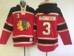 Blackhawks #3 Keith Magnuson Red Sawyer Hooded Sweatshirt Stitched Jersey