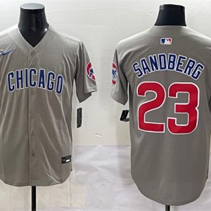 Chicago Cubs #23 Ryne Sandberg Grey Limited Stitched Jersey