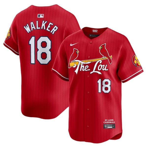 St. Louis Cardinals #18 Jordan Walker Red 2024 City Connect Limited Stitched Jersey