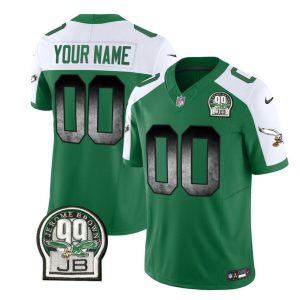 Philadelphia Eagles Custom Green White 2023 F.U.S.E. Throwback Vapor Untouchable Limited Stitched Jersey