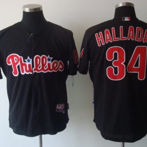 Phillies #34 Roy Halladay Black Stitched Jersey