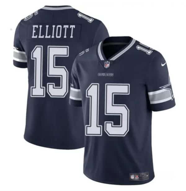 Dallas Cowboys #15 Ezekiel Elliott Navy Vapor Untouchable Limited Stitched Jersey
