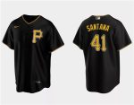Pittsburgh Pirates #41 Carlos Santana Black Cool Base Stitched Jersey