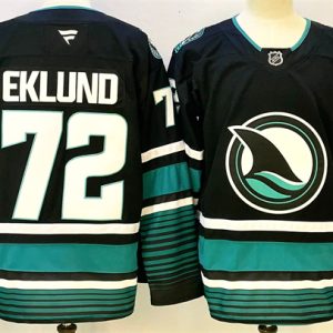 San Jose Sharks #72 William Eklund Black 2024-25 Alternate Stitched Jersey