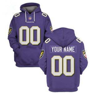 Baltimore Ravens Customized Purple Pullover NFL Hoodie