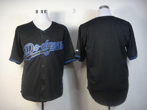 Dodgers Blank Black Fashion Stitched Jersey