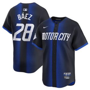 Detroit Tigers #28 Javier B¨¢ez 2024 Navy City Connect Cool Base Limited Stitched Jersey