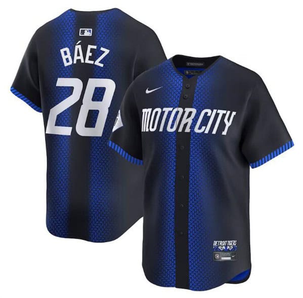 Detroit Tigers #28 Javier B¨¢ez 2024 Navy City Connect Cool Base Limited Stitched Jersey