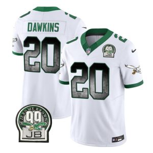Philadelphia Eagles #20 Brian Dawkins White 2023 F.U.S.E. Throwback Vapor Untouchable Limited Stitched Jersey
