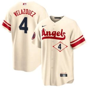 Los Angeles Angels #4 Andrew Velazquez 2022 Cream City Connect Cool Base Stitched Jersey