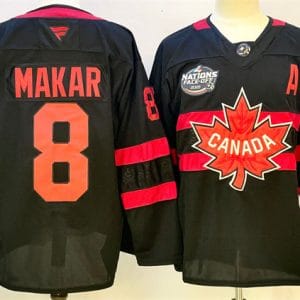 Canada #8 Cale Makar Black 2025 4 Nations Face-Off Premium With A Patch Stitched Jersey