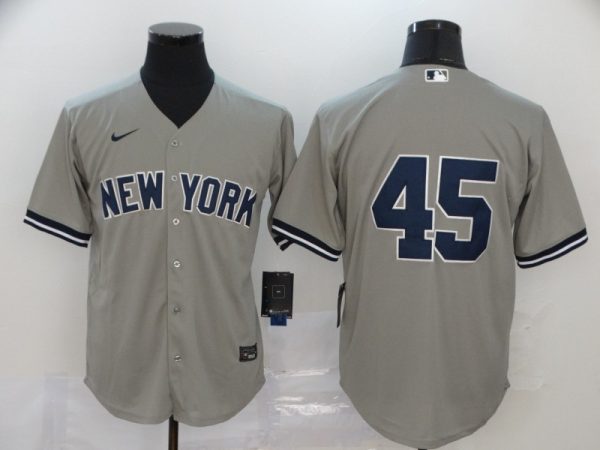 New York Yankees #45 Gerrit Cole Grey Cool Base Stitched Jersey